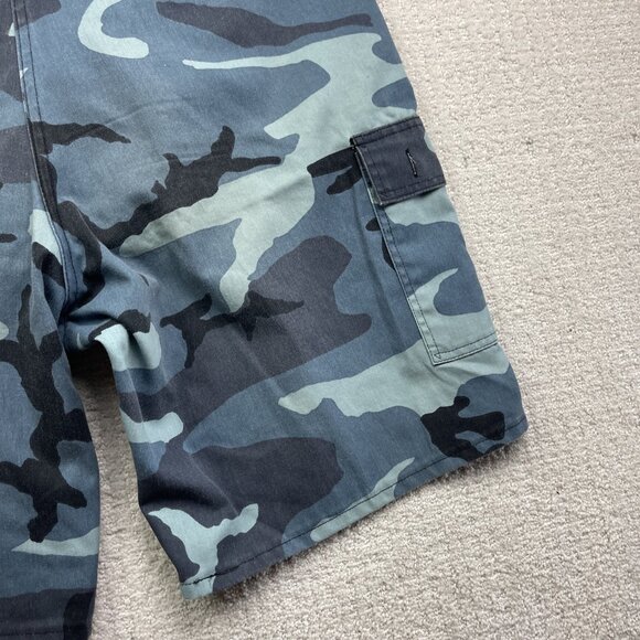 VTG Big Al Military Blue Camo Cargo Shorts Size 42 Baggy Y2K Skater Canada Made* - Picture 15 of 16